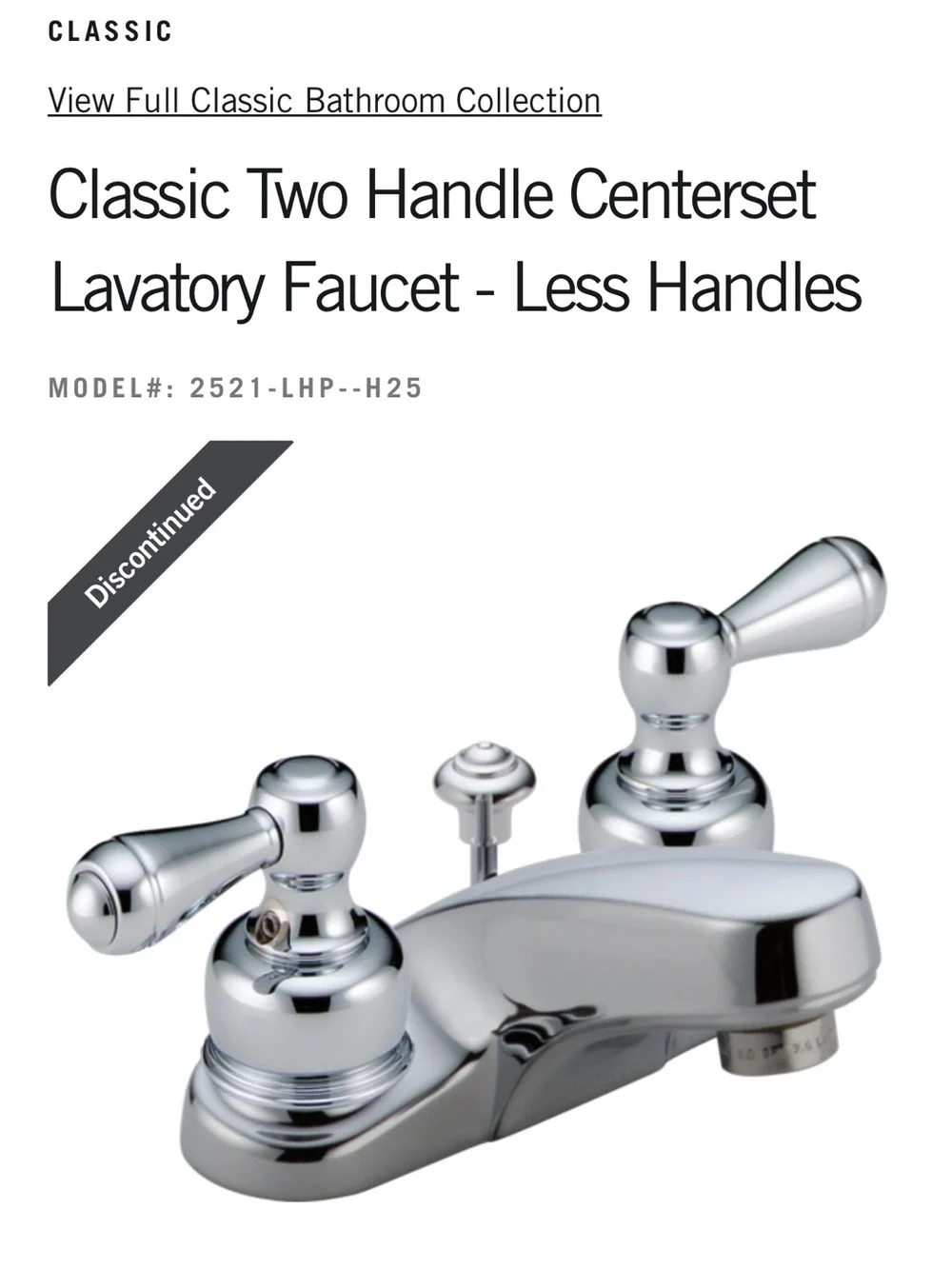 Delta Chrome Two-Handle Sink Faucet - Polished Chrome Finish
